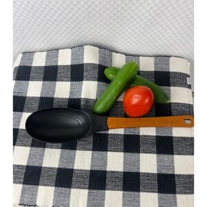 Epicurean Measuring Spoon Silicone Head Wood Fiber Handle Black Brown 12 Inch